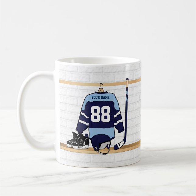 Personalized Custom Ice Hockey Jersey Coffee Mug (Left)