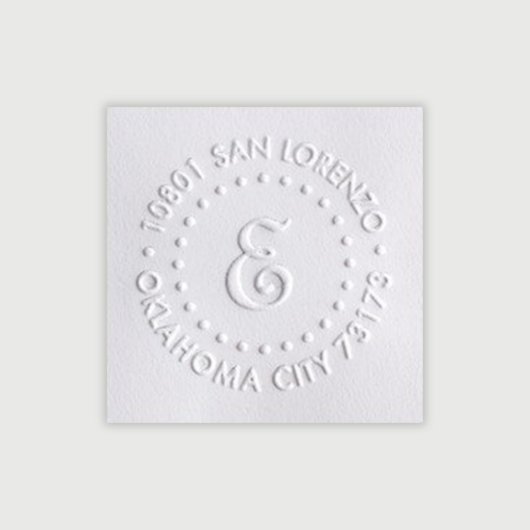Personalized Custom Initial and Address Embosser (Embossed View)