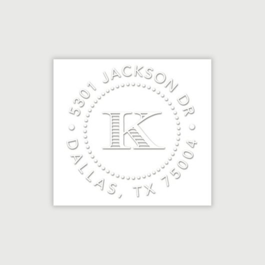 Personalized Custom Initial and Address Embosser (Embossed View)