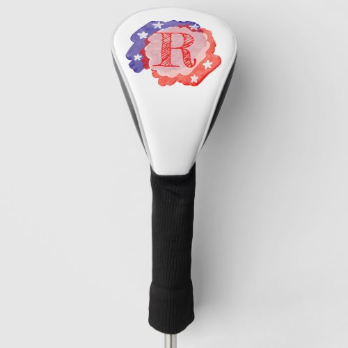 Personalized Custom Initial USA Patriotic  Golf Head Cover