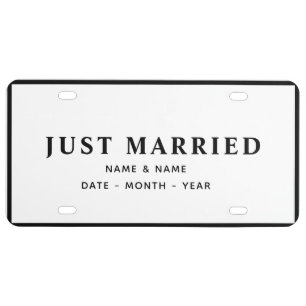 Personalized custom Just married license plate