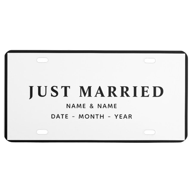 Personalized custom Just married license plate (Front)