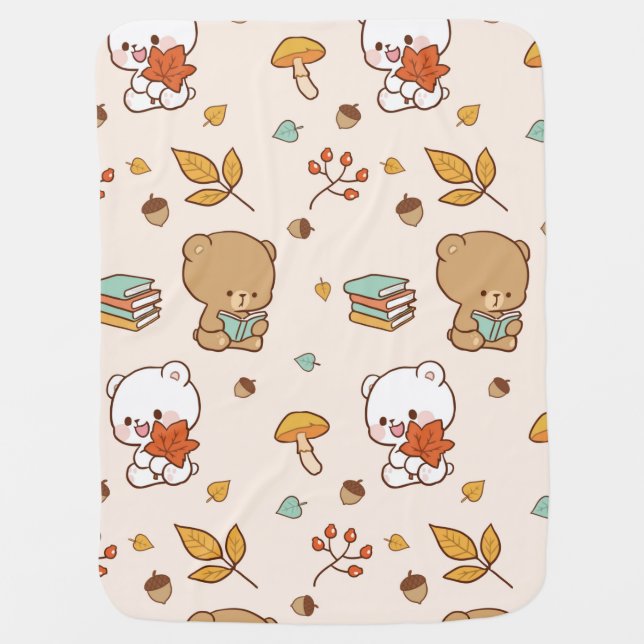 Personalized Custom Kids Bears Baby Blanket (Front)