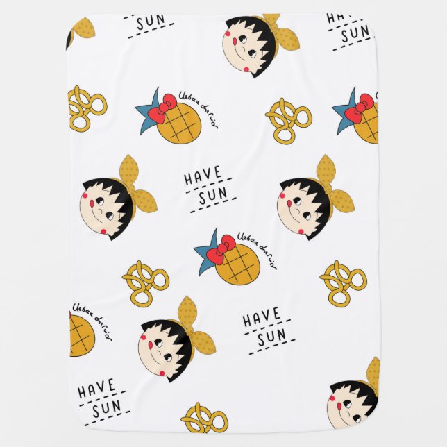 Personalized Custom Kids Cartoon Charter Baby Blanket (Front)