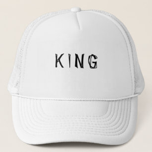 Personalized Custom King Text name White Color Trucker Hat