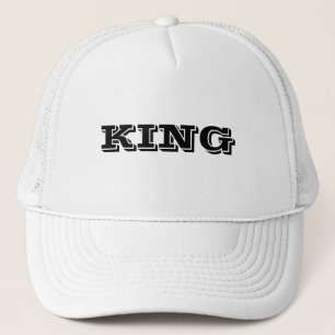 Personalized Custom King Text name White Color Trucker Hat