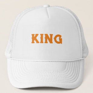 Personalized Custom King Text White and White Trucker Hat
