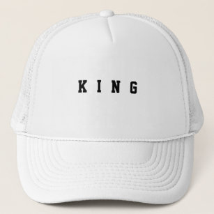 Personalized Custom King Text White Trucker Hats