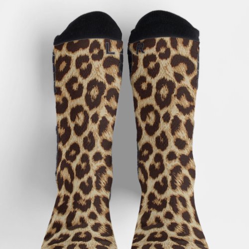 Personalized Custom Leopard Print Crew Socks