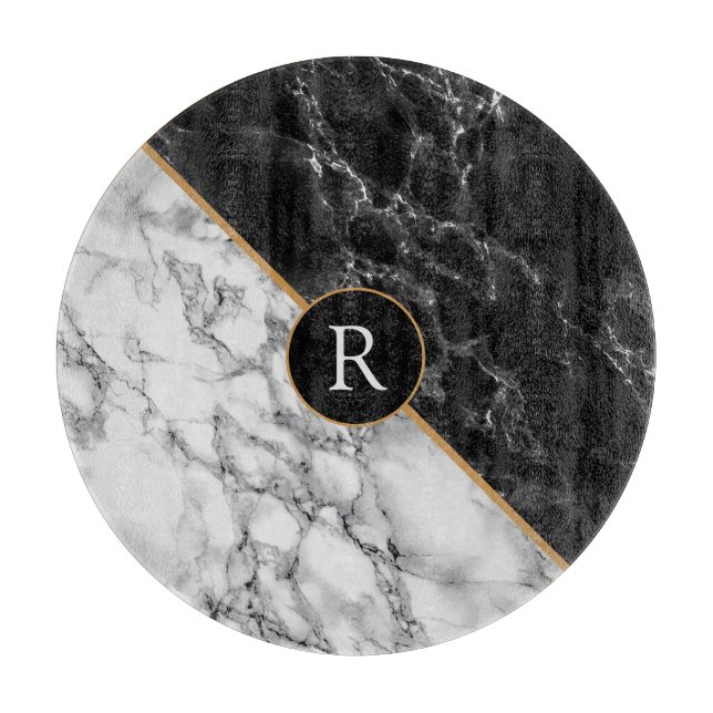 Personalized Custom Letter Marble Cutting Board (Front)