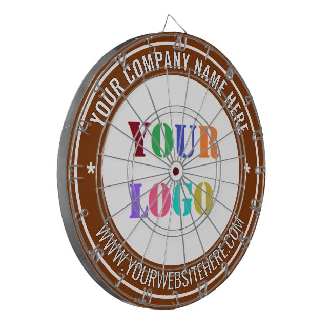 Personalized Custom Logo and Text Dart Board (Front Left)