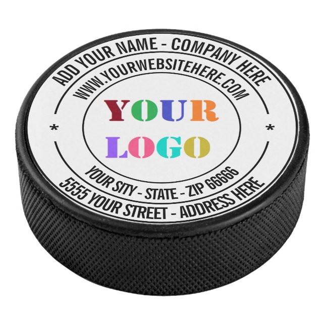 Personalized Custom Logo and Text Hockey Puck (3/4)