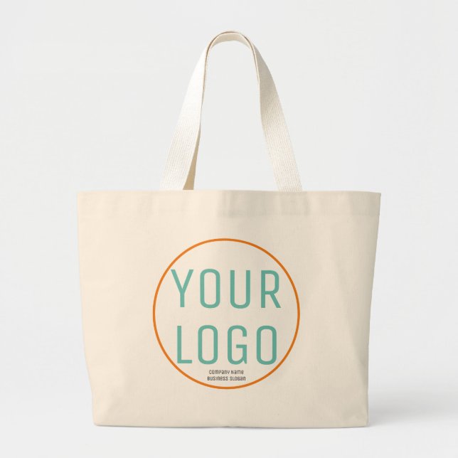 Personalized Custom Logo cotton Large Tote Bag (Front)