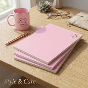 Personalized Custom Logo Elegant Light Pink Notepad
