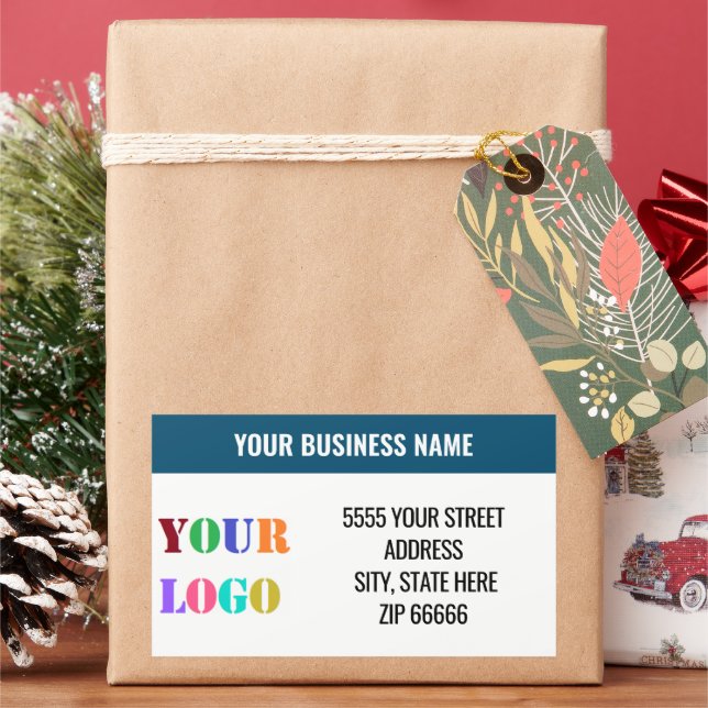 Personalized Custom Logo Name Address Sticker (Holiday)