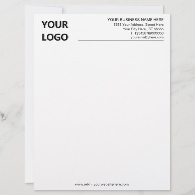 Personalized Custom Logo Name Letterhead Template (Front)