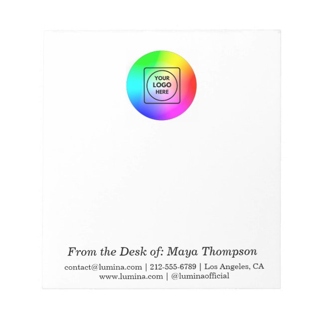 Personalized Custom Logo Office Branding Notepad (Front)