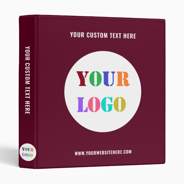 Personalized Custom Logo Text Your Business Binder (Front/Spine)