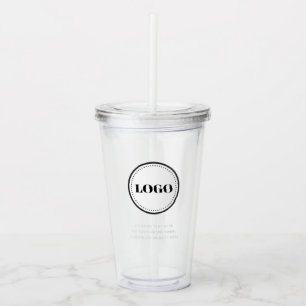 Personalized Custom Logo with Straw No Minimum Acrylic Tumbler