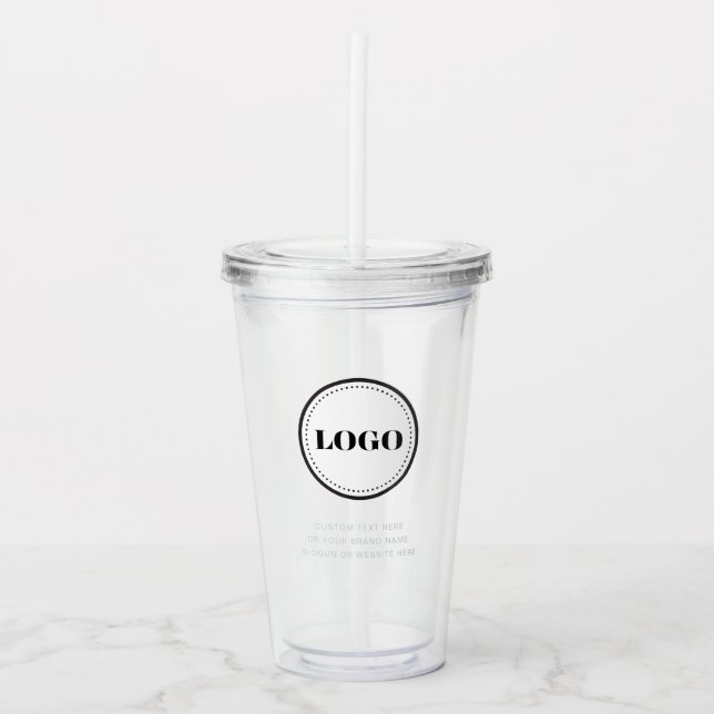 Personalized Custom Logo with Straw No Minimum Acrylic Tumbler (Front)