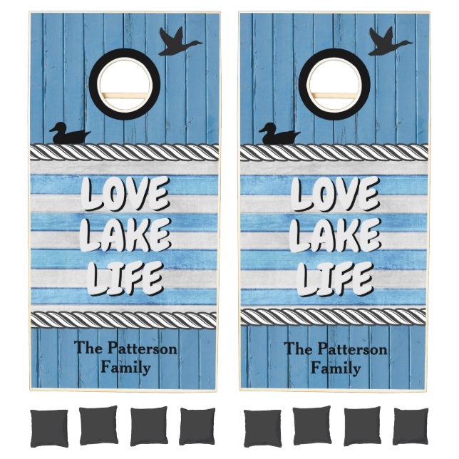 Personalized Custom Love Lake Life Cornhole Set (Set)