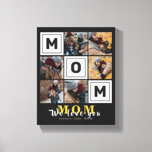 Personalized Custom Love You mom family Photo gift Canvas Print