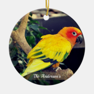 Personalized Custom Lovebird Photo Ceramic Ornament