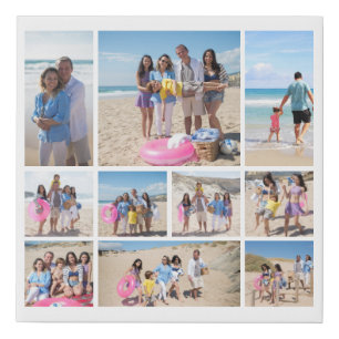 Personalized Custom Made Collage 10 Photos Faux Canvas Print