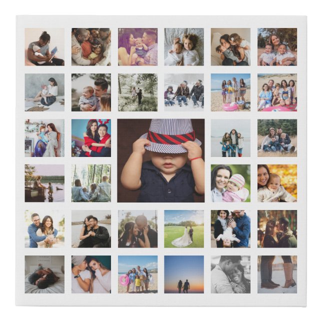 Personalized Custom Made Collage Faux Canvas Print (Front)