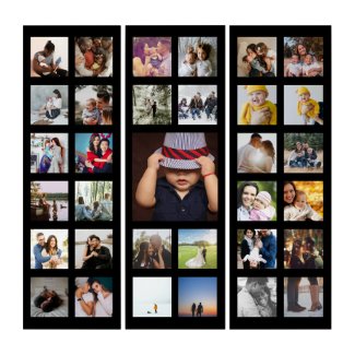 Personalized Custom Made Collage Triptych