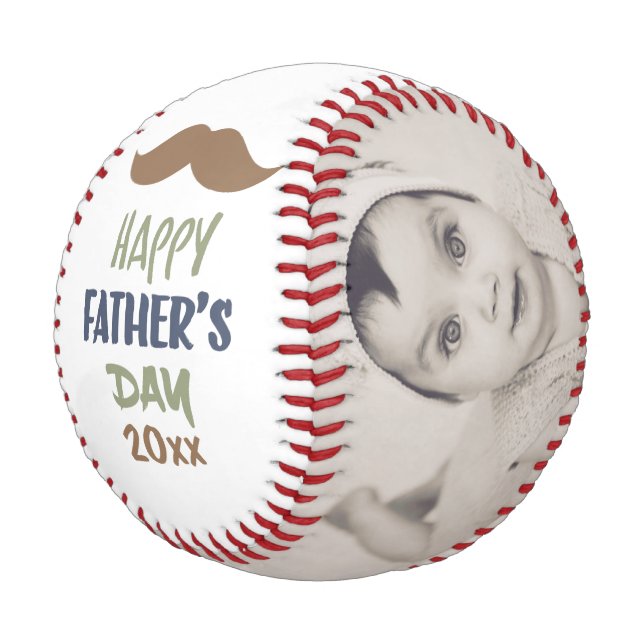 Personalized Custom Made Fathers Day Baseball (Angled)