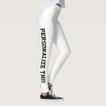 Personalized Custom Made Leggings<br><div class="desc">Easy to Personalize Custom Made leggings from Ricaso - add your own text - change the background color and text color and font by clicking on customize</div>