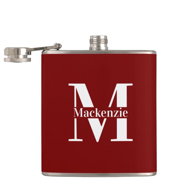 Personalized Custom Made Monogrammed Flask (Opened)