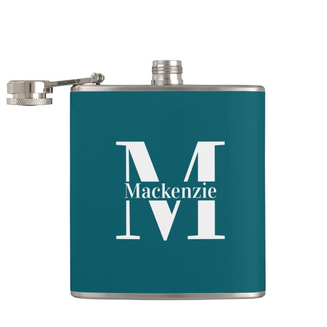 Personalized Custom Made Monogrammed Flask (Opened)