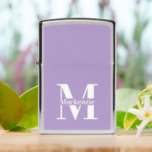 Personalized Custom Made Monogrammed Lilac Zippo Lighter
