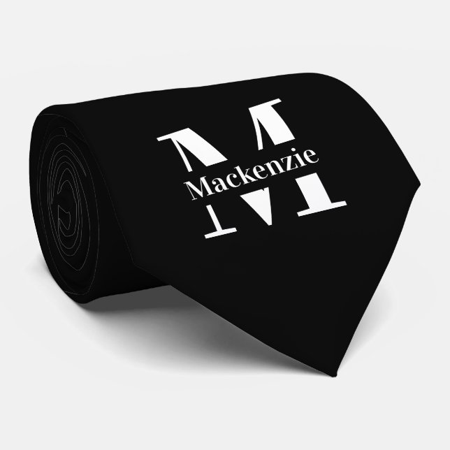 Personalized Custom Made Monogrammed Neck Tie (Rolled)