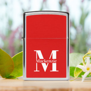 Personalized Custom Made Monogrammed Red Zippo Lighter