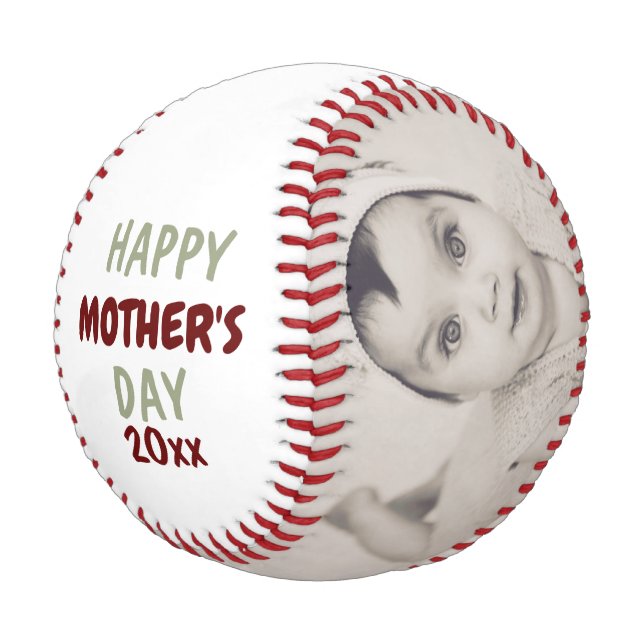 Personalized Custom Made Mothers Day Baseball (Angled)