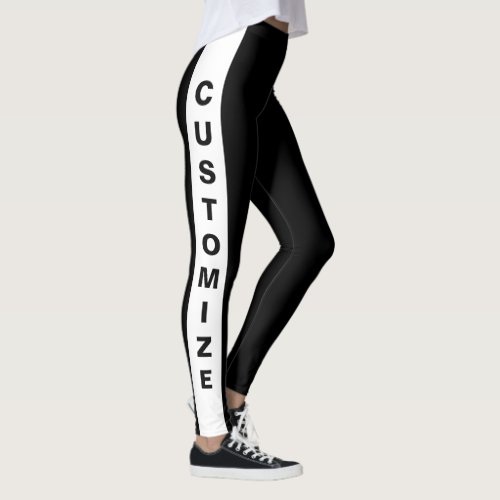 Personalized Custom Made Stylish Chic Black White  Leggings
