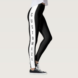 Personalized Custom Made Stylish Chic Black White Leggings