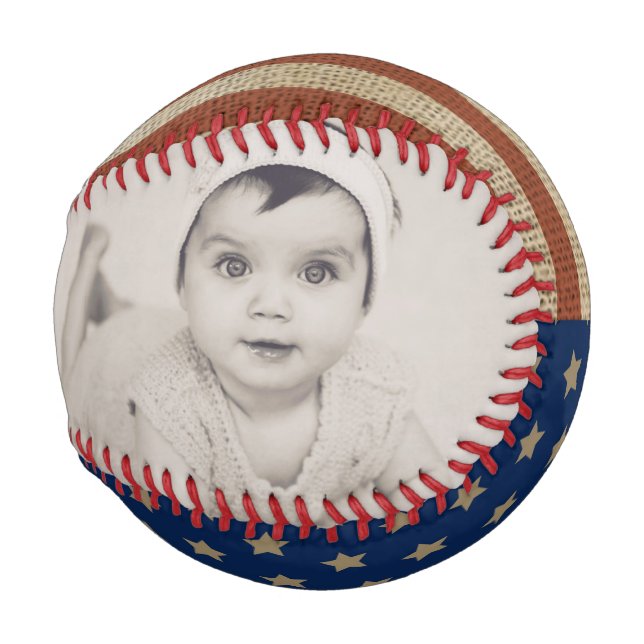 Personalized Custom Made USA American Patriotic Baseball (Front Right)