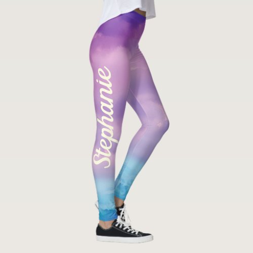 Personalized Custom Made Watercolor with Name Leggings