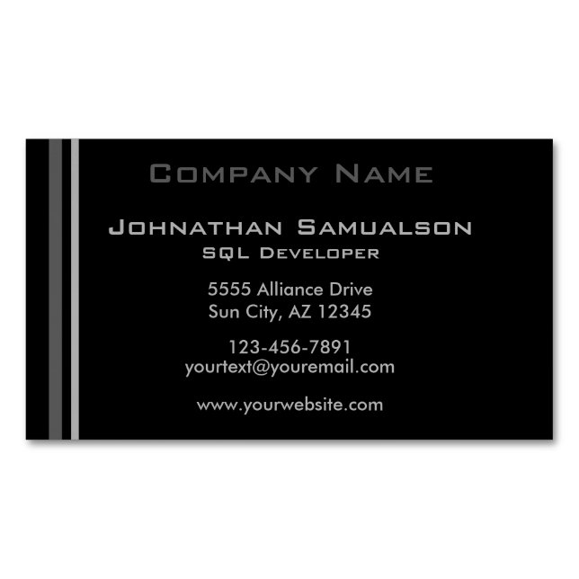 Personalized Custom Magnetic Business Cards (Front)