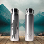 Personalized Custom Male Golfer Water Bottle<br><div class="desc">This modern water bottle design features a golf club and your initials in bold gray text for a simple, stylish, yet professional look. The monogram initials and name can easily be personalized along with the feature line to make a design as unique as you are! The perfect bespoke gift or...</div>