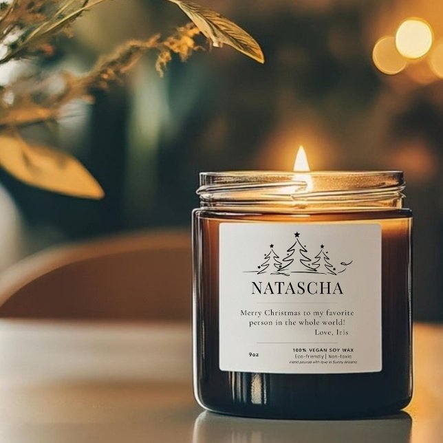 Personalized Custom Message Christmas Candle Label (Creator Uploaded)