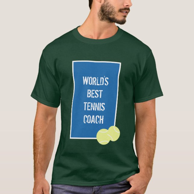 Personalized Custom Message Tennis Court Graphic T-Shirt (Front)