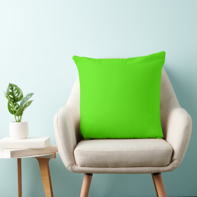 Personalized Custom Minimal Monogram Neon Green Throw Pillow (Chair)