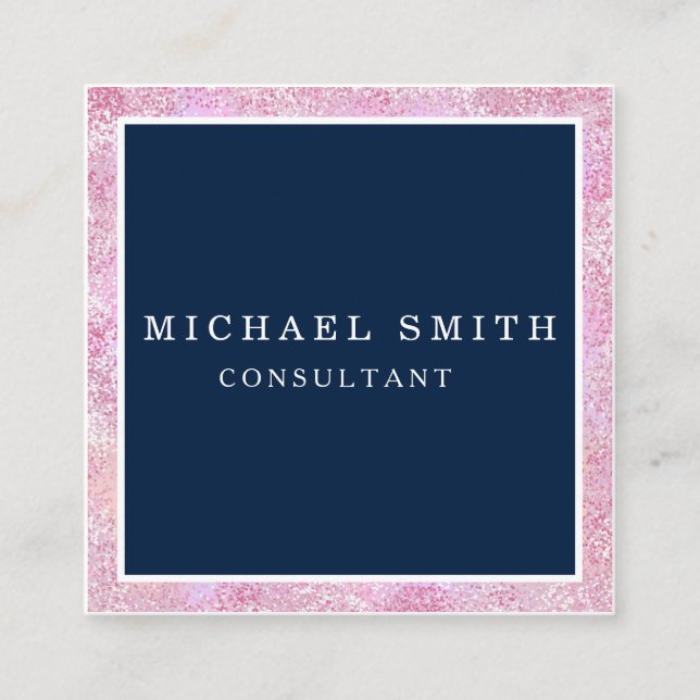 Personalized Custom Minimalist Modern QR Code Log Square Business Card (Front)