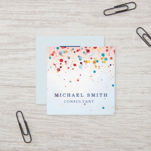 Personalized Custom Minimalist Modern QR Code Logo Square Business Card