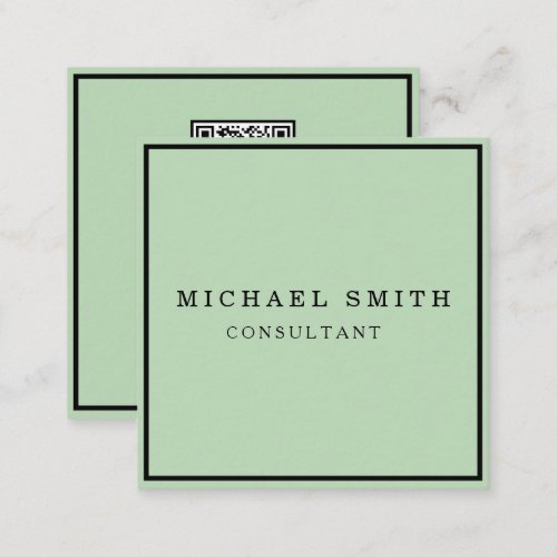 Personalized Custom Minimalist Modern QR Code Logo Square Business Card